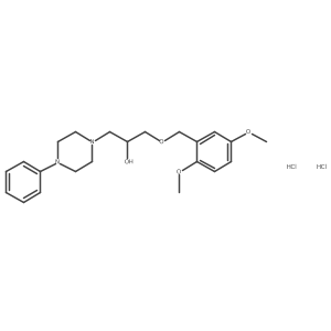 1-((2,5-Dimethoxybenzyl)oxy)-3-(4-phenylpiperazin-1-yl)propan-2-ol dihydrochloride结构式