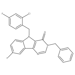 3-benzyl-5-(2-chloro-4-fluorobenzyl)-8-fluoro-3H-pyrimido[5,4-b]indol-4(5H)-one Structure