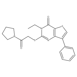 3-ethyl-2-[(2-oxo-2-pyrrolidin-1-ylethyl)thio]-7-phenylthieno[3,2-d]pyrimidin-4(3H)-one Structure