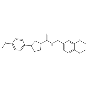 N-(3,4-dimethoxybenzyl)-3-(4-methoxyphenyl)pyrrolidine-1-carboxamide结构式