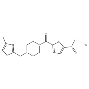 (4-((4-Methylthiazol-2-yl)methyl)piperazin-1-yl)(5-nitrofuran-2-yl)methanone hydrochloride Structure