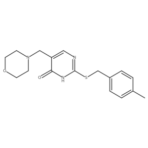 2-{[(4-Methylphenyl)methyl]sulfanyl}-5-(morpholin-4-ylmethyl)-1,4-dihydropyrimidin-4-one结构式
