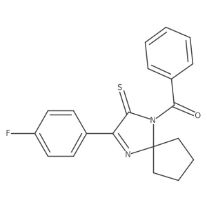 1-Benzoyl-3-(4-fluorophenyl)-1,4-diazaspiro[4.4]non-3-ene-2-thione结构式