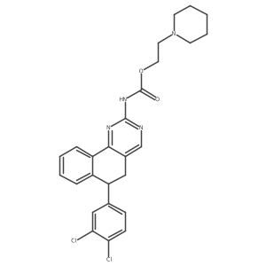 2-(Piperidin-1-yl)ethyl 6-(3,4-dichlorophenyl)-5,6-dihydrobenzo[h]quinazolin-2-ylcarbamate结构式