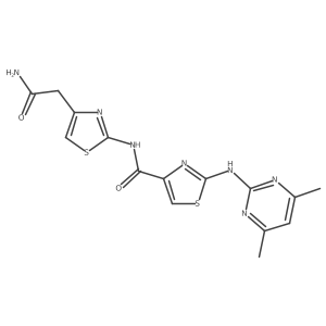 N-(4-(2-amino-2-oxoethyl)thiazol-2-yl)-2-((4,6-dimethylpyrimidin-2-yl)amino)thiazole-4-carboxamide结构式