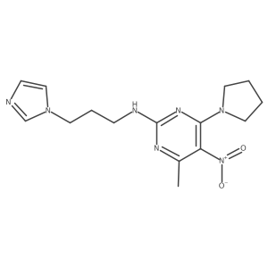 N-[3-(1H-imidazol-1-yl)propyl]-4-methyl-5-nitro-6-(pyrrolidin-1-yl)pyrimidin-2-amine Structure