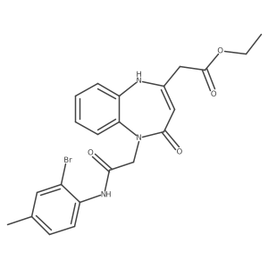 ethyl (5-{2-[(2-bromo-4-methylphenyl)amino]-2-oxoethyl}-4-oxo-4,5-dihydro-1H-1,5-benzodiazepin-2-yl)acetate Structure