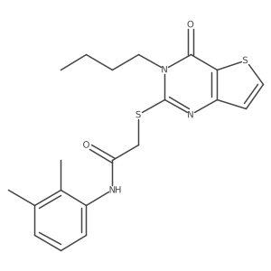 2-[(3-butyl-4-oxo-3,4-dihydrothieno[3,2-d]pyrimidin-2-yl)sulfanyl]-N-(2,3-dimethylphenyl)acetamide结构式