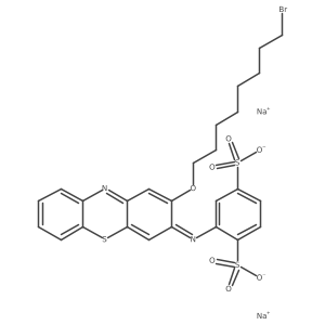 Sodium 2-((2-((8-bromooctyl)oxy)-3H-phenothiazin-3-ylidene)amino)benzene-1,4-disulfonate Structure