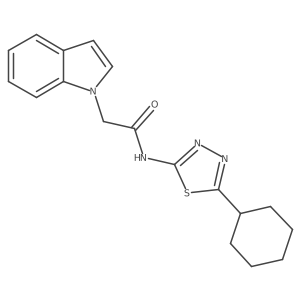 N-(5-cyclohexyl-1,3,4-thiadiazol-2-yl)-2-(1H-indol-1-yl)acetamide Structure
