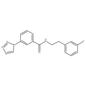 N-[2-(3-fluorophenyl)ethyl]-3-(1H-tetrazol-1-yl)benzamide结构式