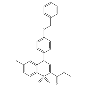 methyl 4-[4-(benzyloxy)phenyl]-6-fluoro-4H-1,4-benzothiazine-2-carboxylate 1,1-dioxide结构式