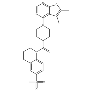 1-(1-{5,6-Dimethylthieno[2,3-d]pyrimidin-4-yl}piperidine-4-carbonyl)-6-methanesulfonyl-1,2,3,4-tetrahydroquinoline Structure