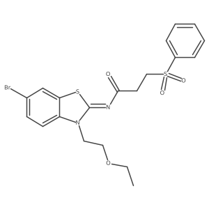 (E)-N-(6-bromo-3-(2-ethoxyethyl)benzo[d]thiazol-2(3H)-ylidene)-3-(phenylsulfonyl)propanamide Structure