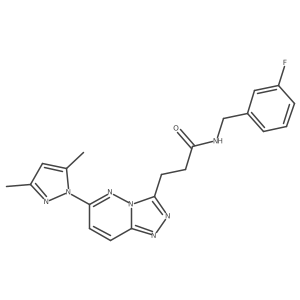 3-[6-(3,5-dimethyl-1H-pyrazol-1-yl)[1,2,4]triazolo[4,3-b]pyridazin-3-yl]-N-(3-fluorobenzyl)propanamide Structure