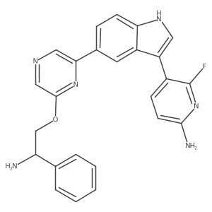 2-Pyridinamine, 5-[5-[6-[(2S)-2-amino-2-phenylethoxy]-2-pyrazinyl]-1H-indol-3-yl]-6-fluoro- Structure