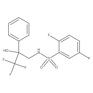 2,5-difluoro-N-(3,3,3-trifluoro-2-hydroxy-2-phenylpropyl)benzenesulfonamide结构式