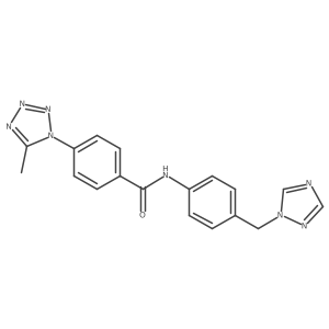 4-(5-methyl-1H-tetrazol-1-yl)-N-[4-(1H-1,2,4-triazol-1-ylmethyl)phenyl]benzamide Structure