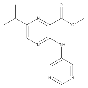Methyl 6-isopropyl-3-(pyrimidin-5-ylamino)pyrazine-2-carboxylate Structure