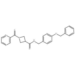 N-(4-(benzyloxy)benzyl)-1-(pyrazine-2-carbonyl)azetidine-3-carboxamide结构式