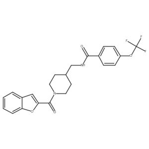 N-((1-(benzofuran-2-carbonyl)piperidin-4-yl)methyl)-4-(trifluoromethoxy)benzamide结构式