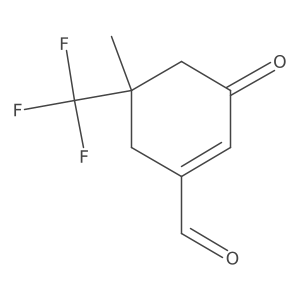 3-Oxo-5-methyl-5-(trifluoromethyl)-1-cyclohexene-1-carbaldehyde结构式