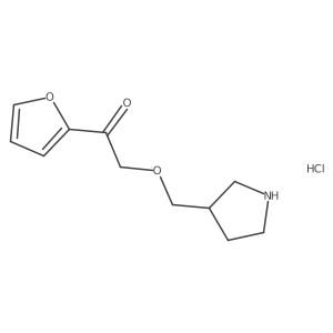 1-(Furan-2-yl)-2-(pyrrolidin-3-ylmethoxy)ethanone hydrochloride结构式