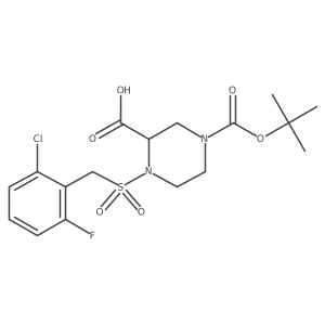4-(Tert-butoxycarbonyl)-1-((2-chloro-6-fluorobenzyl)sulfonyl)piperazine-2-carboxylic acid结构式