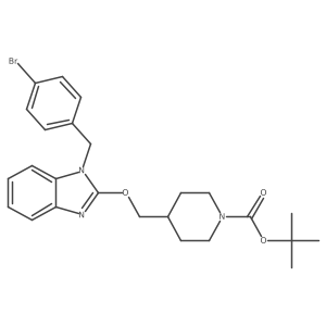 tert-Butyl 4-(((1-(4-bromobenzyl)-1H-benzo[d]imidazol-2-yl)oxy)methyl)piperidine-1-carboxylate Structure