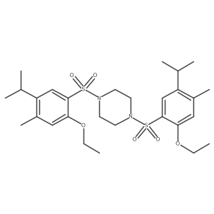 1,4-Bis[2-ethoxy-4-methyl-5-(propan-2-yl)benzenesulfonyl]piperazine Structure