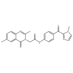 2-(6-fluoro-2-methyl-4-oxoquinazolin-3(4H)-yl)-N-{4-[(1-methyl-1H-imidazol-2-yl)carbonyl]phenyl}acetamide Structure