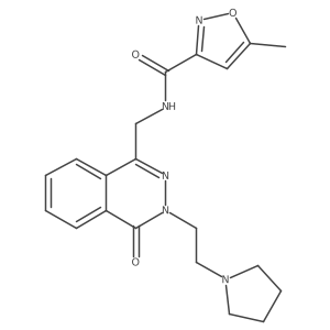 5-methyl-N-((4-oxo-3-(2-(pyrrolidin-1-yl)ethyl)-3,4-dihydrophthalazin-1-yl)methyl)isoxazole-3-carboxamide结构式