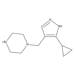1-((3-cyclopropyl-1H-pyrazol-4-yl)methyl)piperazine结构式