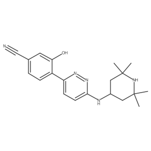 3-Hydroxy-4-(6-((2,2,6,6-tetramethylpiperidin-4-yl)amino)pyridazin-3-yl)benzonitrile Structure