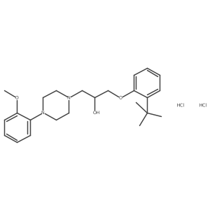 1-(2-(Tert-butyl)phenoxy)-3-(4-(2-methoxyphenyl)piperazin-1-yl)propan-2-ol dihydrochloride结构式
