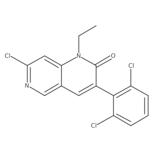 7-chloro-3-(2,6-dichlorophenyl)-1-ethyl-1,6-naphthyridin-2(1H)-one Structure