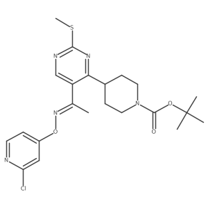 Tert-butyl (e)-4-(5-(1-(((2-chloropyridin-4-yl)oxy)imino)ethyl)-2-(methylthio)pyrimidin-4-yl)piperidine-1-carboxylate Structure