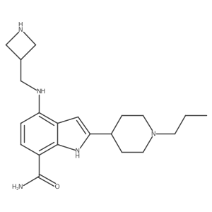 4-(3-Azetidinylmethylamino)-2-(1-propyl-4-piperidinyl)-1H-indole-7-carboxamide结构式