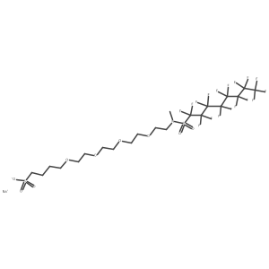 18-(Perfluorooctyl)-17-methyl-5,8,11,14-tetraoxa-18-thia-17-azaoctadecane-1-sulfonate 18,18-dioxide sodium Structure