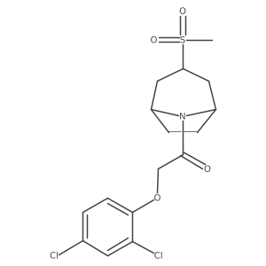 2-(2,4-dichlorophenoxy)-1-((1R,5S)-3-(methylsulfonyl)-8-azabicyclo[3.2.1]octan-8-yl)ethanone结构式