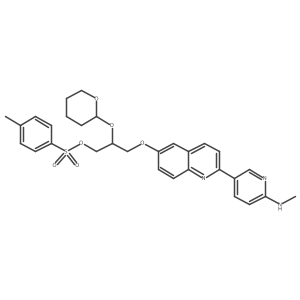 1-Propanol, 3-[[2-[6-(methylamino)-3-pyridinyl]-6-quinolinyl]oxy]-2-[(tetrahydro-2H-pyran-2-yl)oxy]-, 1-(4-methylbenzenesulfonate), (2S)-结构式