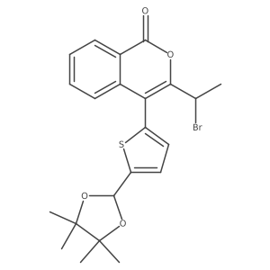 3-(1-Bromoethyl)-4-[5-(4,4,5,5-tetramethyl-1,3-dioxolan-2-yl)-2-thienyl]-1H-2-benzopyran-1-one Structure