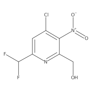 (4-Chloro-6-(difluoromethyl)-3-nitropyridin-2-yl)methanol结构式