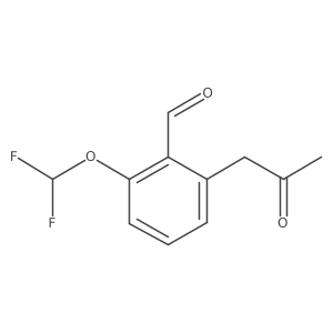 2-(Difluoromethoxy)-6-(2-oxopropyl)benzaldehyde Structure