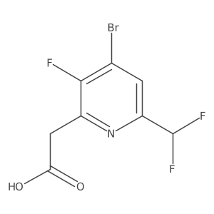 4-Bromo-6-(difluoromethyl)-3-fluoropyridine-2-acetic acid结构式