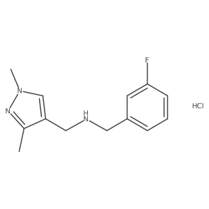 1-(1,3-dimethyl-1H-pyrazol-4-yl)-N-(3-fluorobenzyl)methanamine结构式