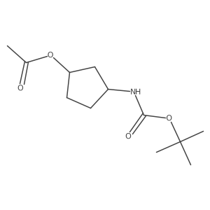(1S,3R)-3-((tert-Butoxycarbonyl)amino)cyclopentyl acetate结构式