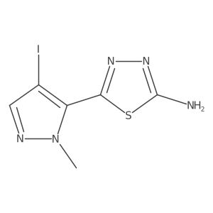 5-(4-Iodo-1-methyl-1H-pyrazol-5-yl)-1,3,4-thiadiazol-2-amine Structure