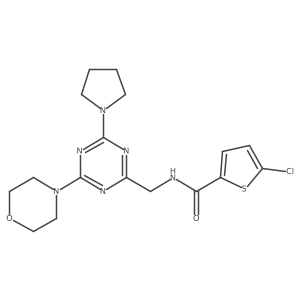 5-chloro-N-((4-morpholino-6-(pyrrolidin-1-yl)-1,3,5-triazin-2-yl)methyl)thiophene-2-carboxamide Structure