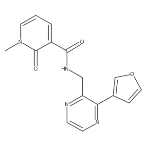 N-((3-(furan-3-yl)pyrazin-2-yl)methyl)-1-methyl-2-oxo-1,2-dihydropyridine-3-carboxamide结构式